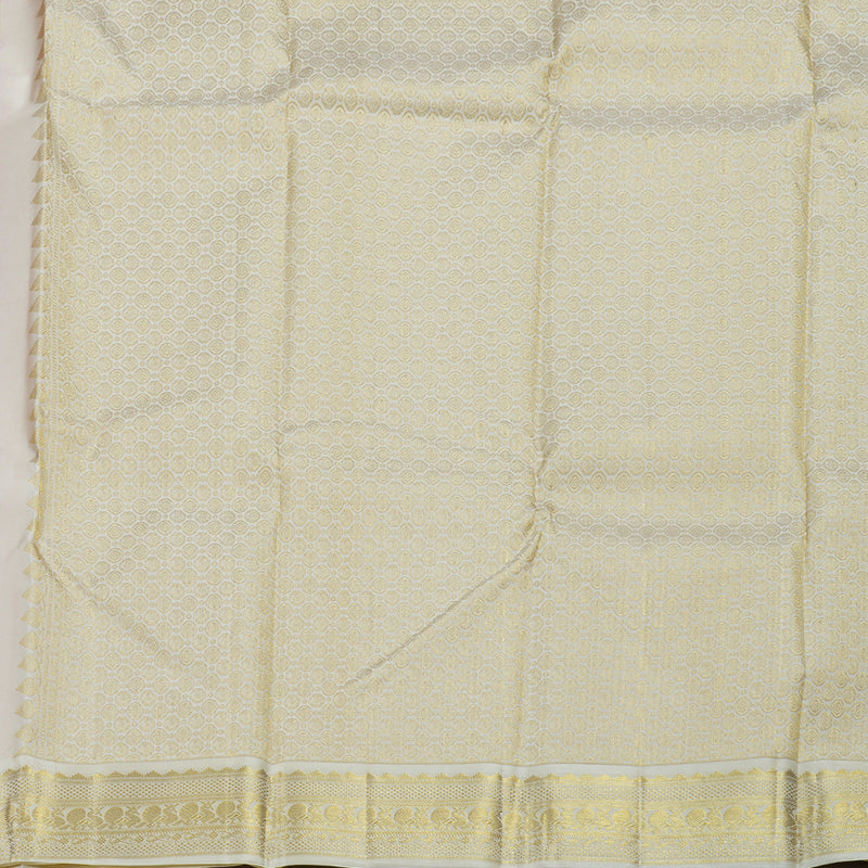 Hayagrivas Baby Pink Kanjivaram Silk Saree with Half White Border BBD947J5-2