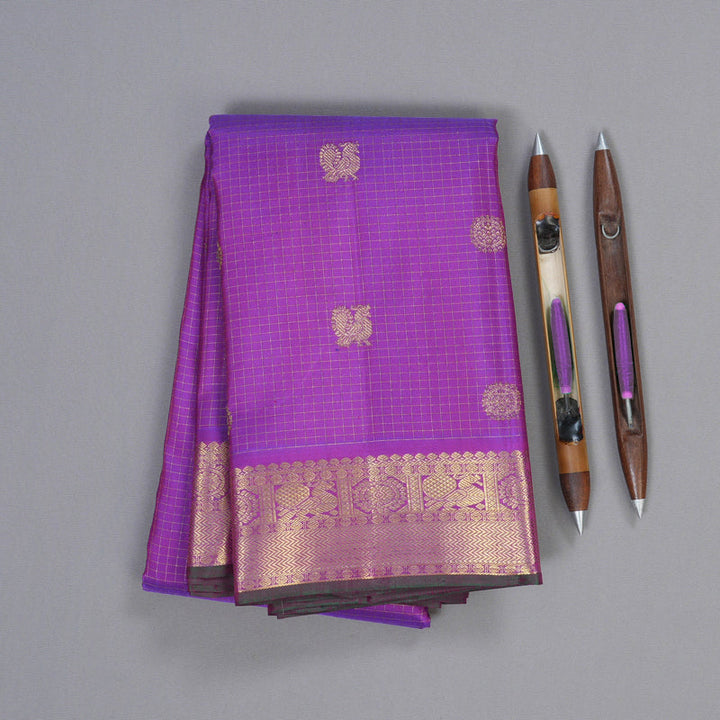 Hayagrivas Purple Kanjivaram Silk Saree with Purple Border BBD947J6-3