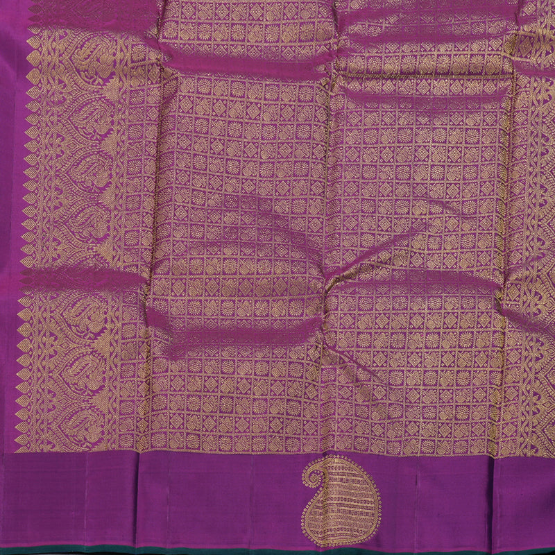 Hayagrivas Midnight Blue Kanjivaram Silk Saree with Purple Border BBD947J9-2