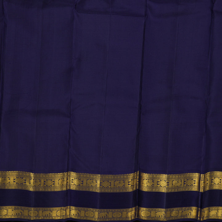 Hayagrivas Red Handloom Kanjivaram Silk Saree with Dark Blue Border BBD948J6-1