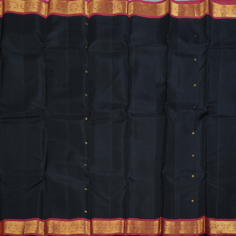 Hayagrivas Black Handloom Kanjivaram Silk Saree with Maroon Border BBD951J3-1
