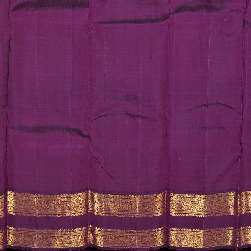 Hayagrivas Light Sandal Handloom Kanjivaram Silk Saree with Dark Purple Border BBD951J5-1