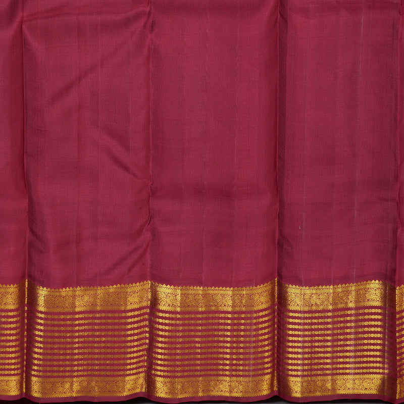 Hayagrivas Peacock Blue Handloom Kanjivaram Silk Saree with Maroon Border BBD951J6-1