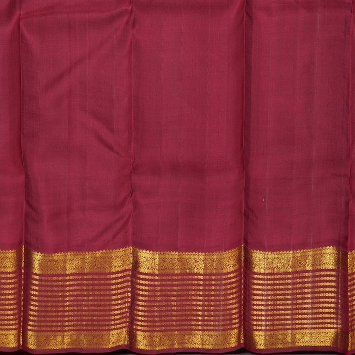 Hayagrivas Peacock Blue Handloom Kanjivaram Silk Saree with Maroon Border BBD951J6-1