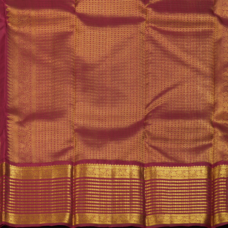 Hayagrivas Peacock Blue Handloom Kanjivaram Silk Saree with Maroon Border BBD951J6-1