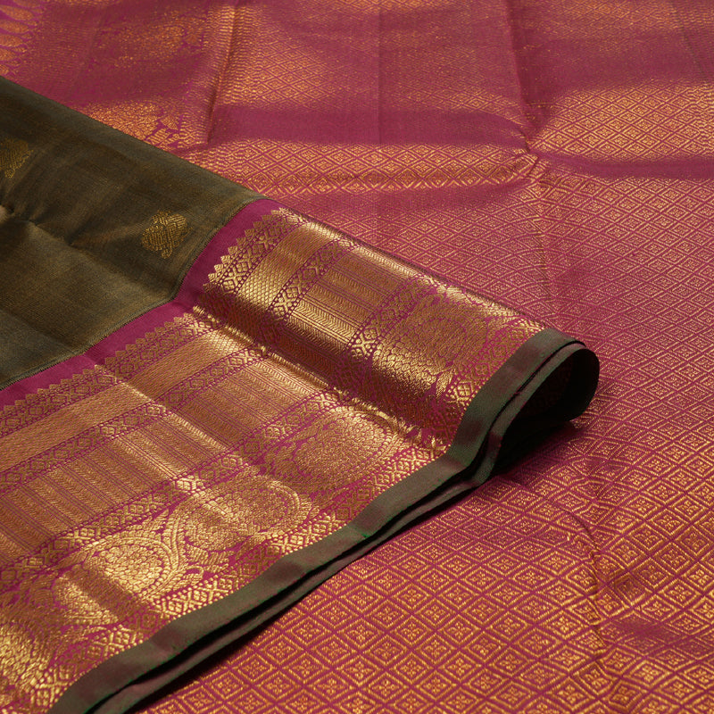 Hayagrivas Wheat Brown Handloom Kanjivaram Silk Saree with Maroon Border BBD951J6-3