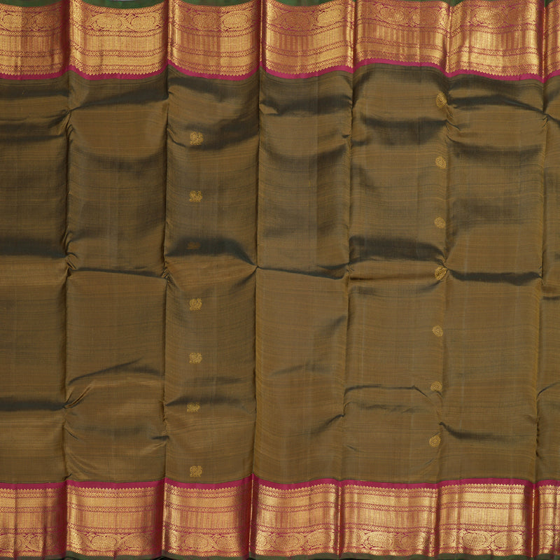 Hayagrivas Wheat Brown Handloom Kanjivaram Silk Saree with Maroon Border BBD951J6-3