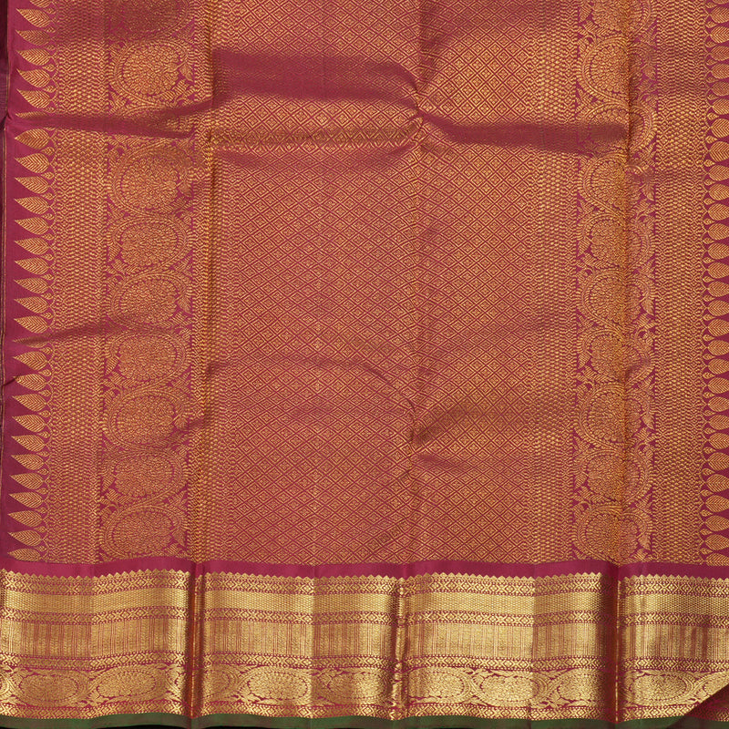 Hayagrivas Wheat Brown Handloom Kanjivaram Silk Saree with Maroon Border BBD951J6-3