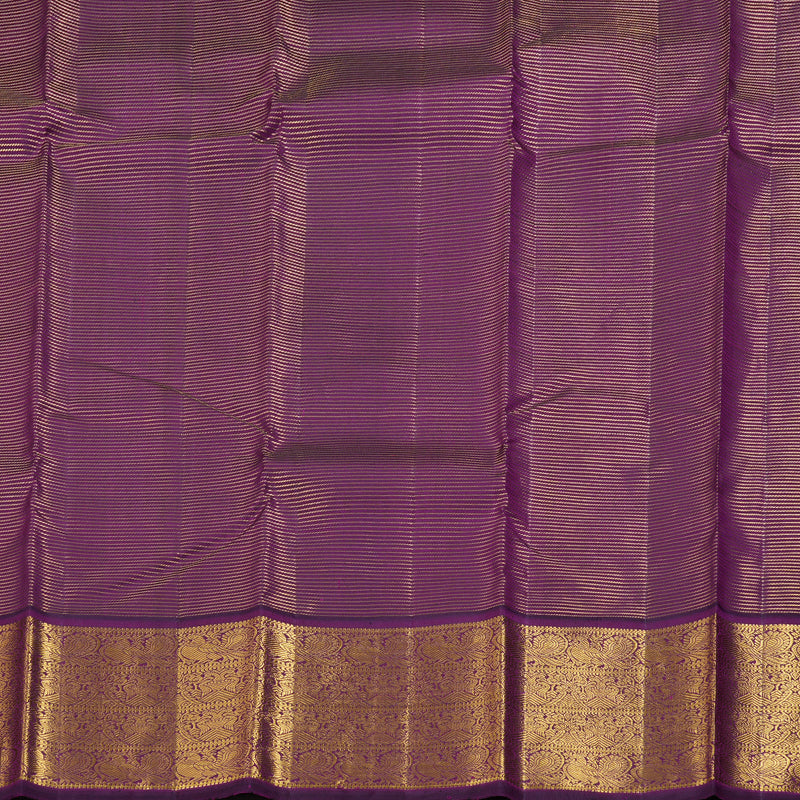 Hayagrivas Mango Yellow Handloom Kanjivaram Silk Saree with Dark Purple Border BBD951J7-1
