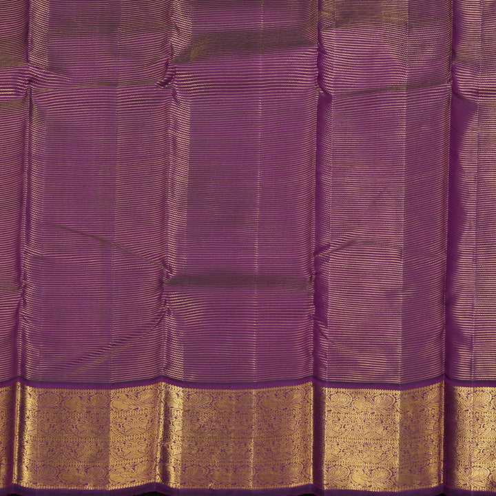 Hayagrivas Mango Yellow Handloom Kanjivaram Silk Saree with Dark Purple Border BBD951J7-1
