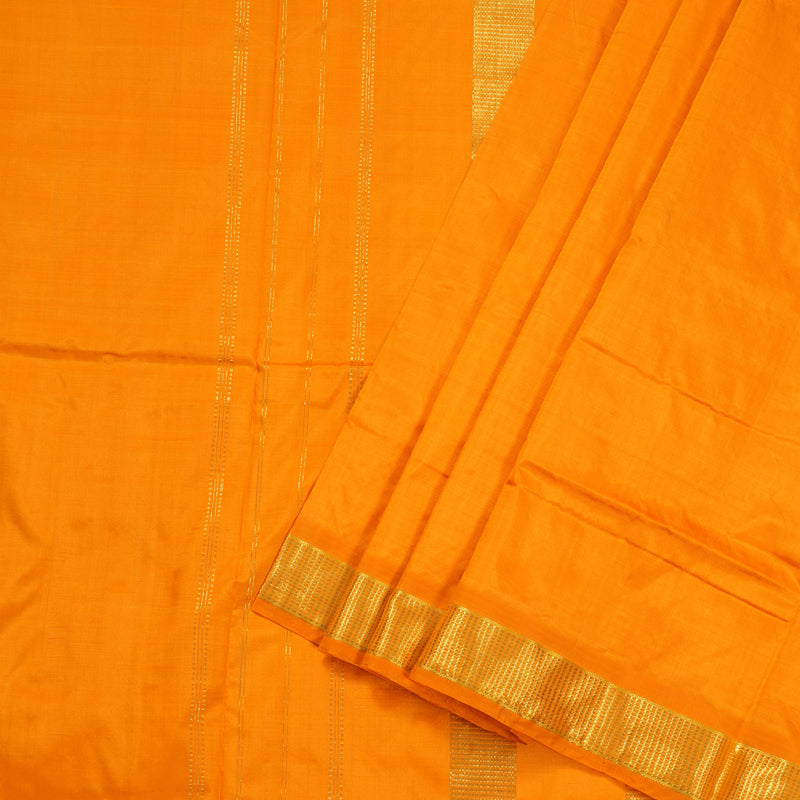 Hayagrivas Mango Yellow Ten Yards Silk Saree BBD962J1-1