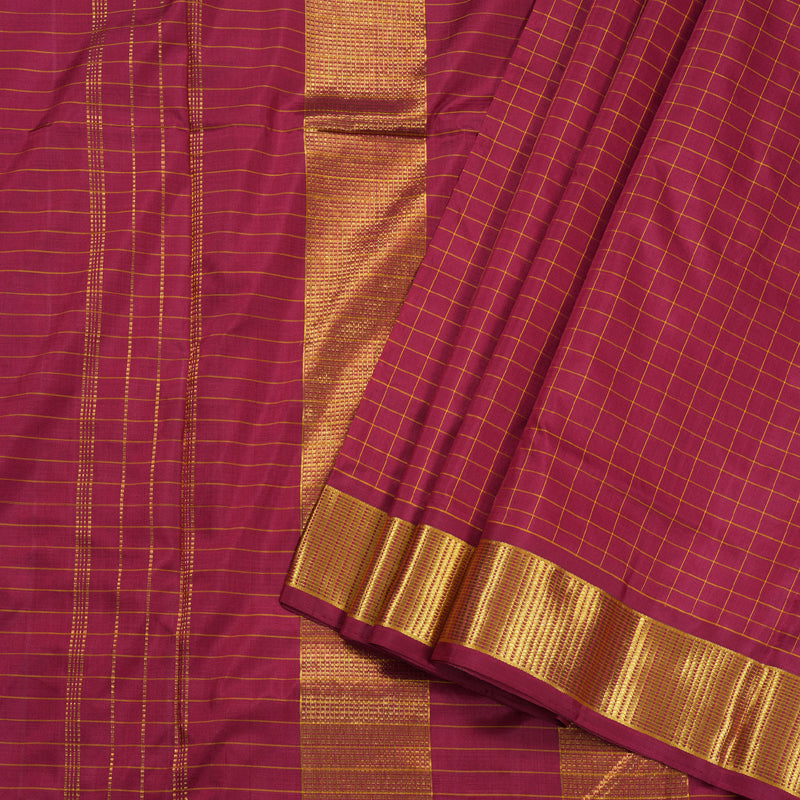 Hayagrivas Handloom Koorai Maroon Ten Yards Silk Saree BBD962J3-1