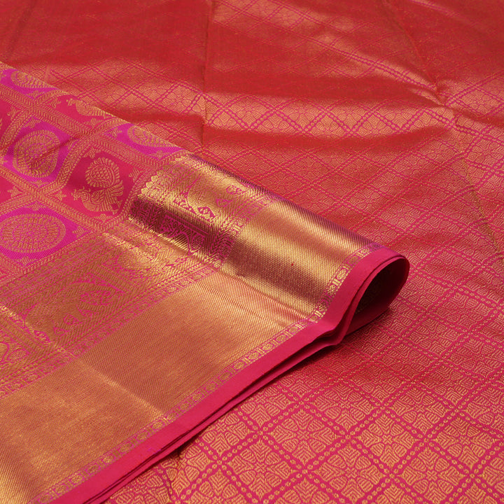 Hayagrivas Reddish Pink Handloom Kanjivaram Silk Saree BBD966J2-1