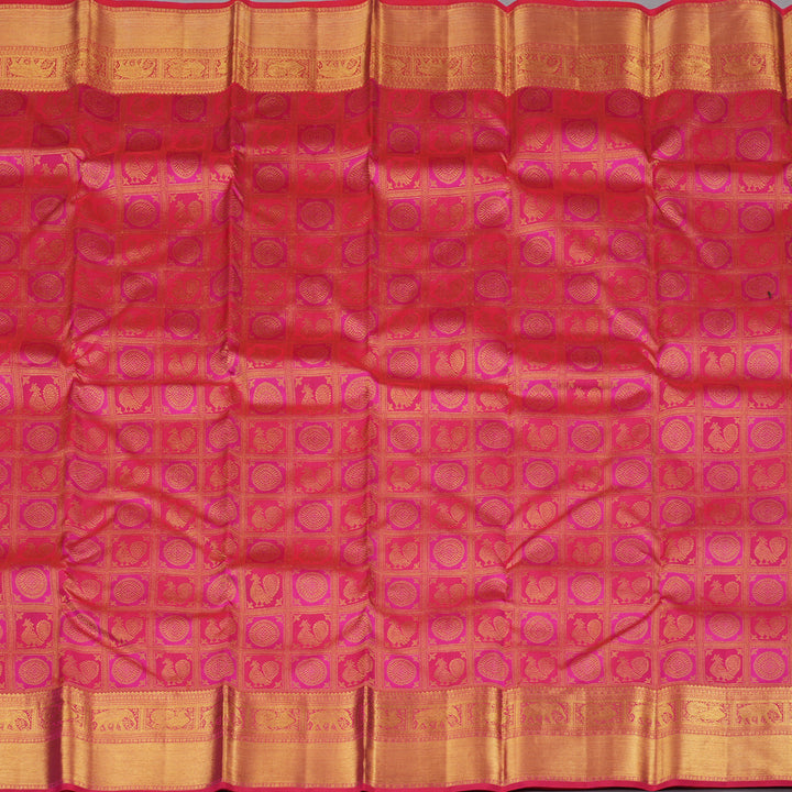 Hayagrivas Reddish Pink Handloom Kanjivaram Silk Saree BBD966J2-1