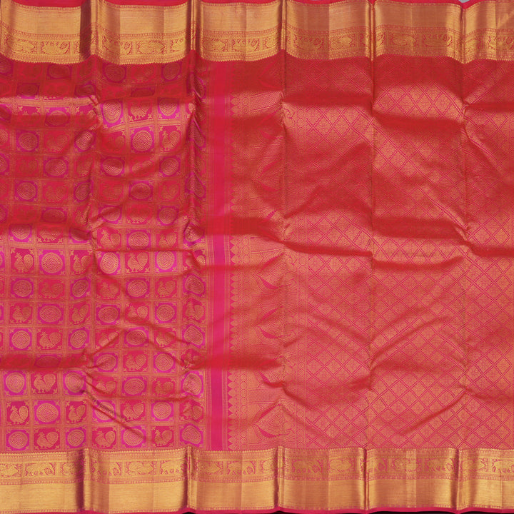 Hayagrivas Reddish Pink Handloom Kanjivaram Silk Saree BBD966J2-1