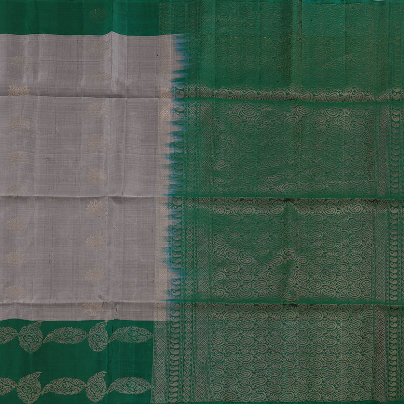 Hayagrivas Grey Soft Silk Saree with Bottle Green Border BBD96D5-21