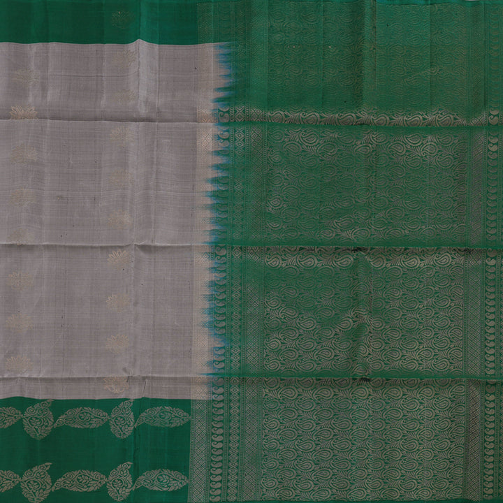 Hayagrivas Grey Soft Silk Saree with Bottle Green Border BBD96D5-21