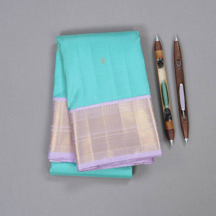 Hayagrivas Handloom Baby Blue With Lavender Korvai Kanjivaram Silk Saree BBD973J2-1