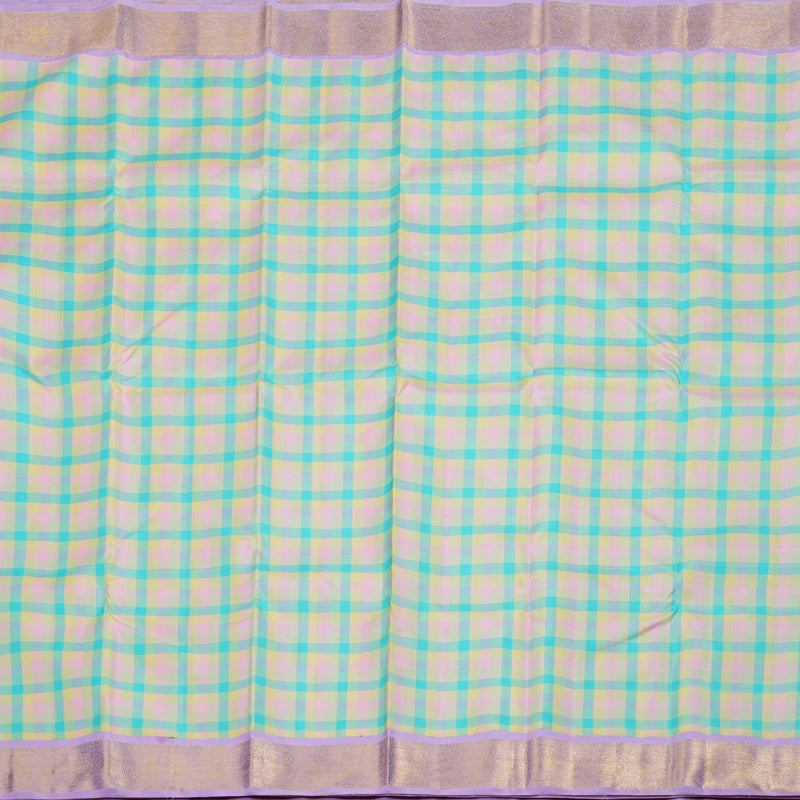 Hayagrivas Handloom Pastel Checks Kanjivaram Silk Saree BBD973J7-2