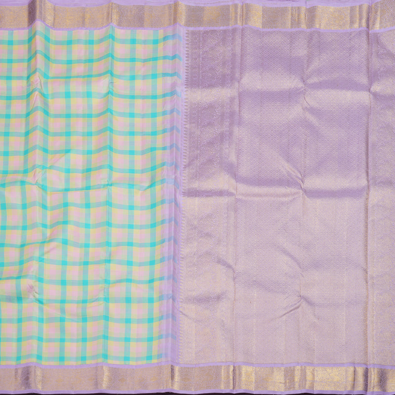 Hayagrivas Handloom Pastel Checks Kanjivaram Silk Saree BBD973J7-2