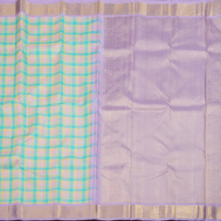 Hayagrivas Handloom Pastel Checks Kanjivaram Silk Saree BBD973J7-2