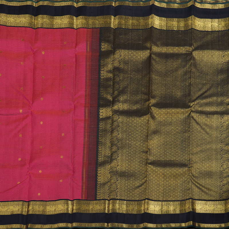 Hayagrivas Pink Kanjivaram Silk Saree with Black Border BBD976J3-1