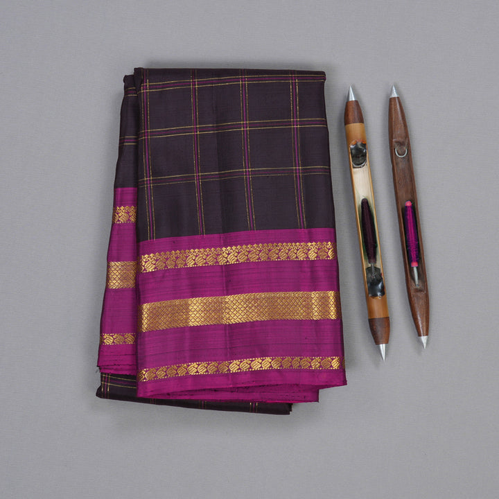 Hayagrivas Plum Purple Kanjivaram Silk Saree with Purple Border BBD976J5-1