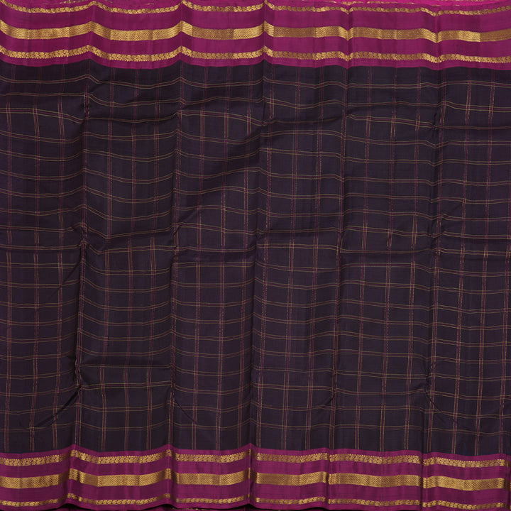 Hayagrivas Plum Purple Kanjivaram Silk Saree with Purple Border BBD976J5-1