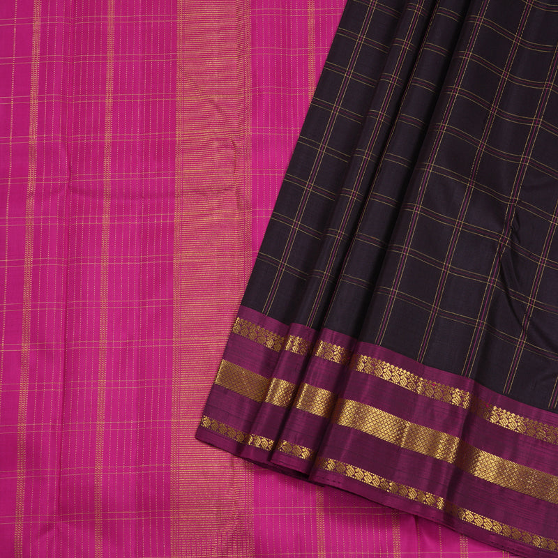 Hayagrivas Plum Purple Kanjivaram Silk Saree with Purple Border BBD976J5-1