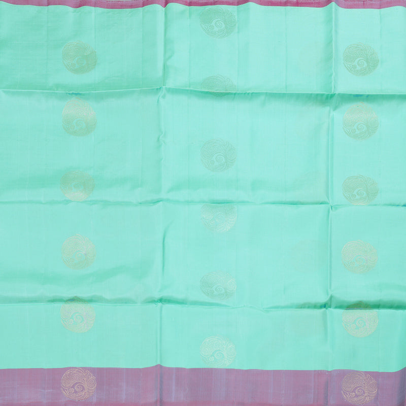 Hayagrivas Pastel Green Soft Silk Saree with Onion Pink Border BBD97D3-13