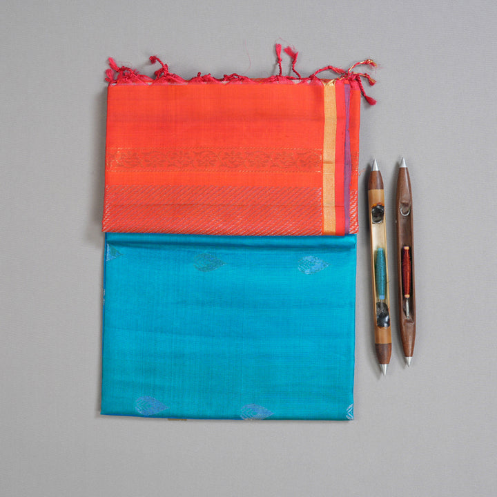 Hayagrivas Handloom Blue Soft Silk Saree BBD97D3-7