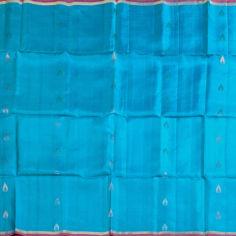 Hayagrivas Handloom Blue Soft Silk Saree BBD97D3-7