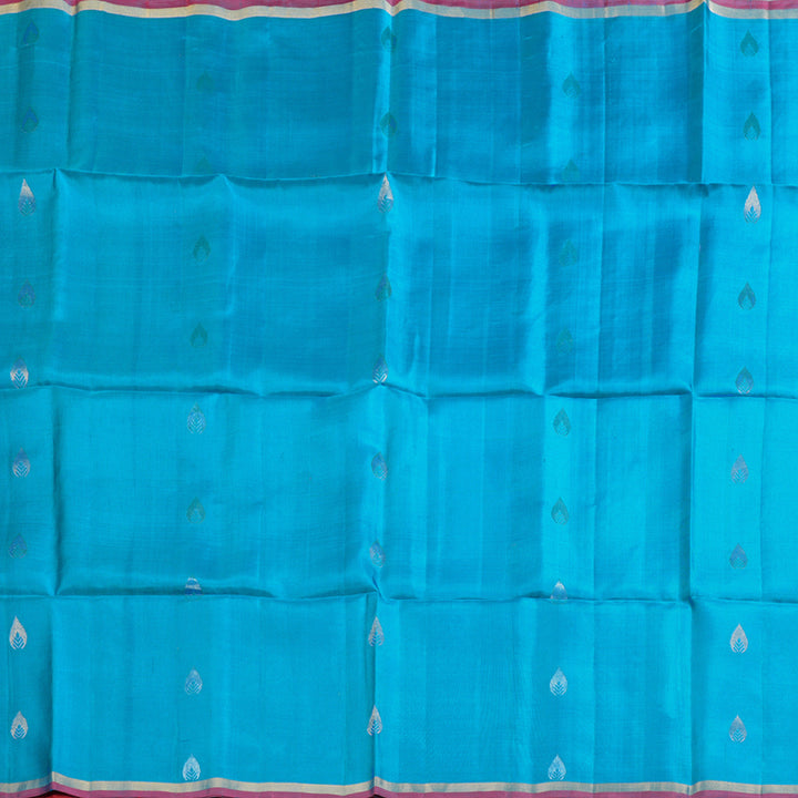 Hayagrivas Handloom Blue Soft Silk Saree BBD97D3-7