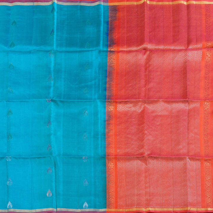 Hayagrivas Handloom Blue Soft Silk Saree BBD97D3-7