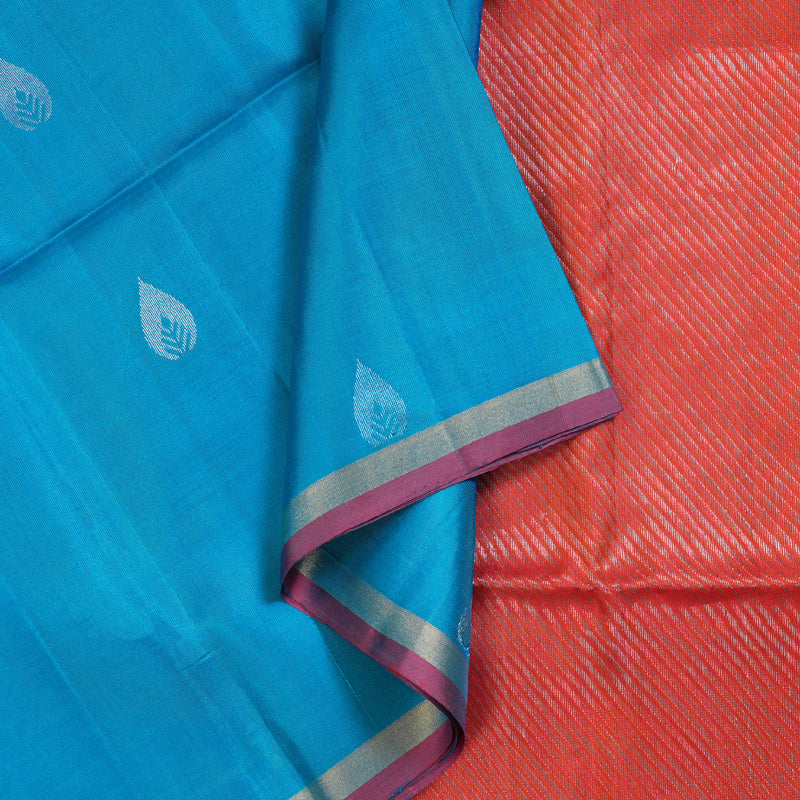 Hayagrivas Handloom Blue Soft Silk Saree BBD97D3-7