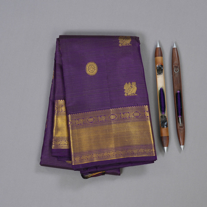 Hayagrivas Purple Kanjivaram Silk Saree with Purple Border BBD986J2-2