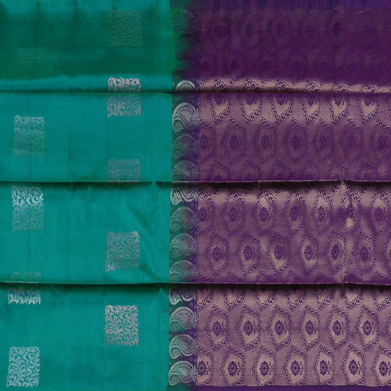 Hayagrivas Sea Green Handloom Soft Silk Saree BBD988J1-13