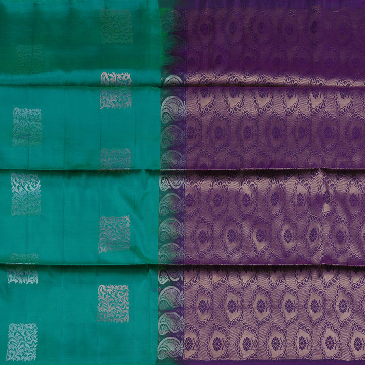 Hayagrivas Sea Green Handloom Soft Silk Saree BBD988J1-13
