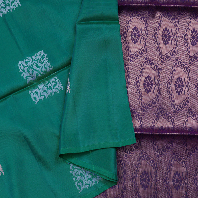 Hayagrivas Sea Green Handloom Soft Silk Saree BBD988J1-13