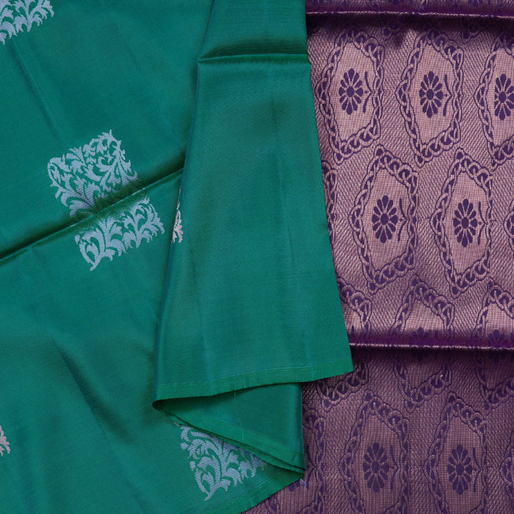 Hayagrivas Sea Green Handloom Soft Silk Saree BBD988J1-13