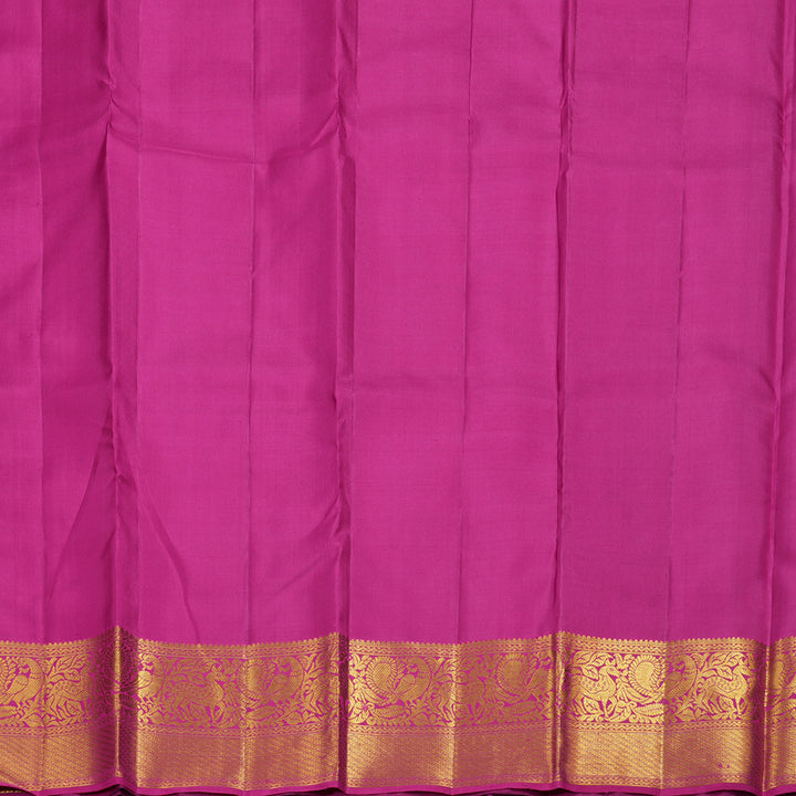 Hayagrivas Blue Handloom Kanjivaram Silk Saree with Purple Border BBD991J2-8