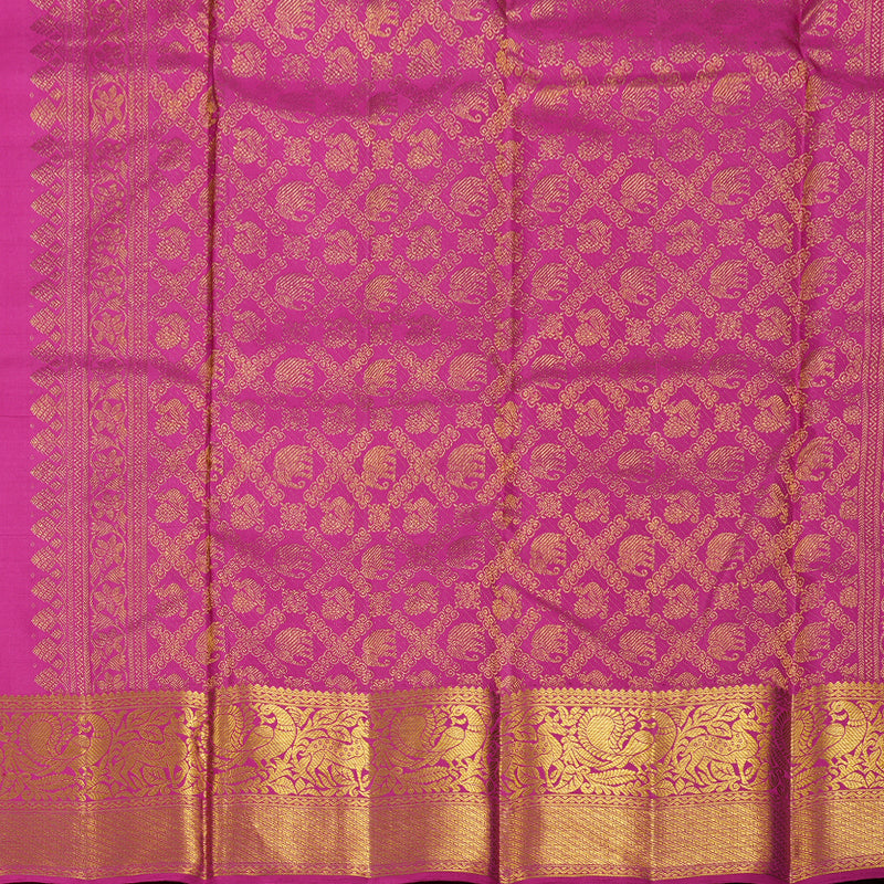 Hayagrivas Blue Handloom Kanjivaram Silk Saree with Purple Border BBD991J2-8