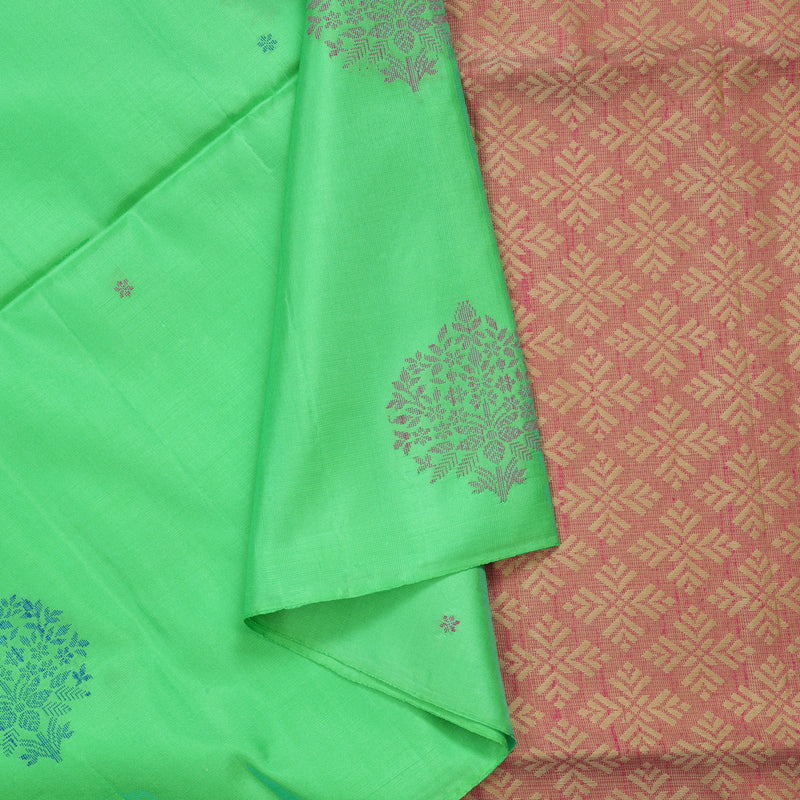 Hayagrivas Bright Green Handloom Soft Silk Saree BBD99D3-2