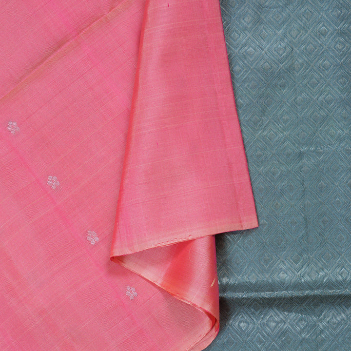 Hayagrivas Handloom Peach Pink Soft Silk Saree with Grey Border BBD99D3-29