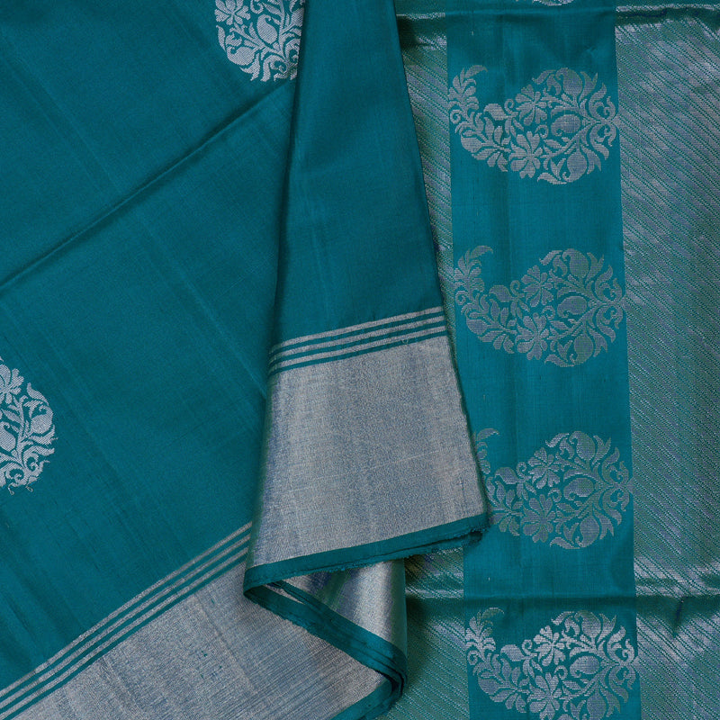 Hayagrivas Handloom Cobalt Blue Soft Silk Saree with Mango Buttas BBD99D3-32