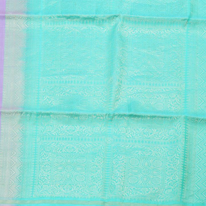 Hayagrivas Handloom Lavender Soft Silk Saree with Sea Green Border BBD99D4-1