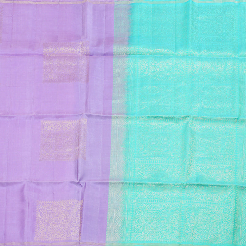 Hayagrivas Handloom Lavender Soft Silk Saree with Sea Green Border BBD99D4-1