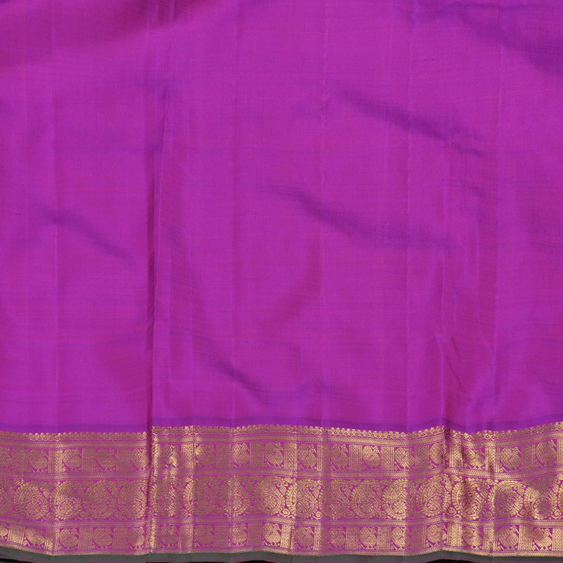 Hayagrivas Purple Handloom Kanjivaram Ten Yards Silk Saree with Green Edging Border BD303-SBS