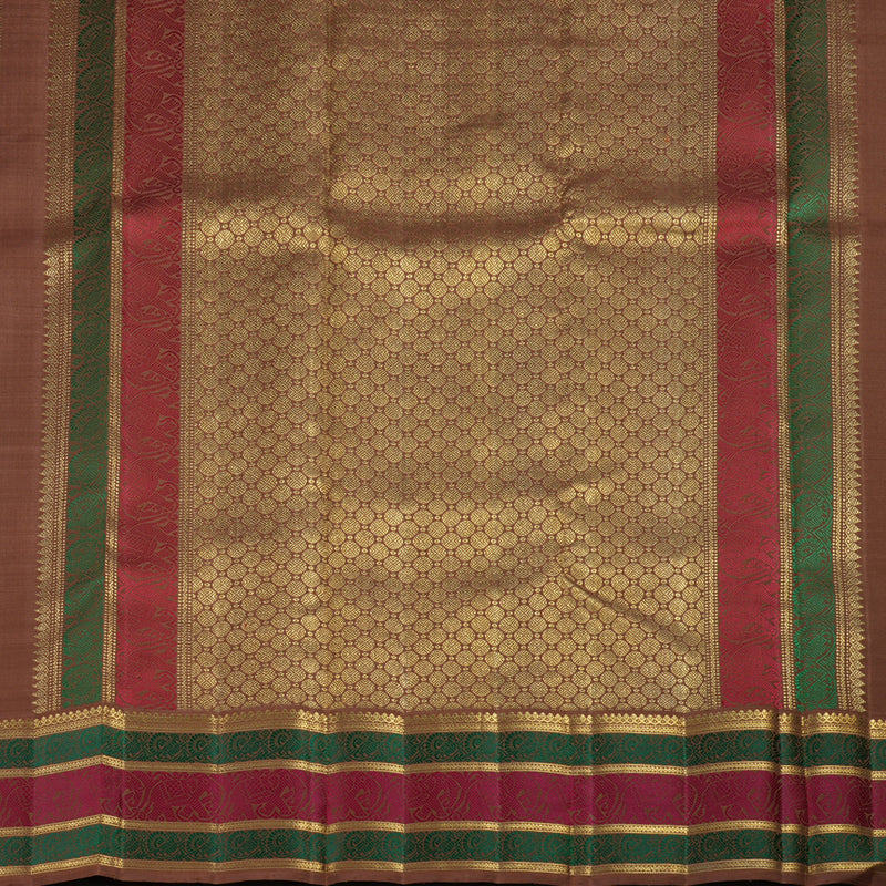 Hayagrivas Handloom Light blue With Brown Korvai Kanjivaram Silk Saree BD315