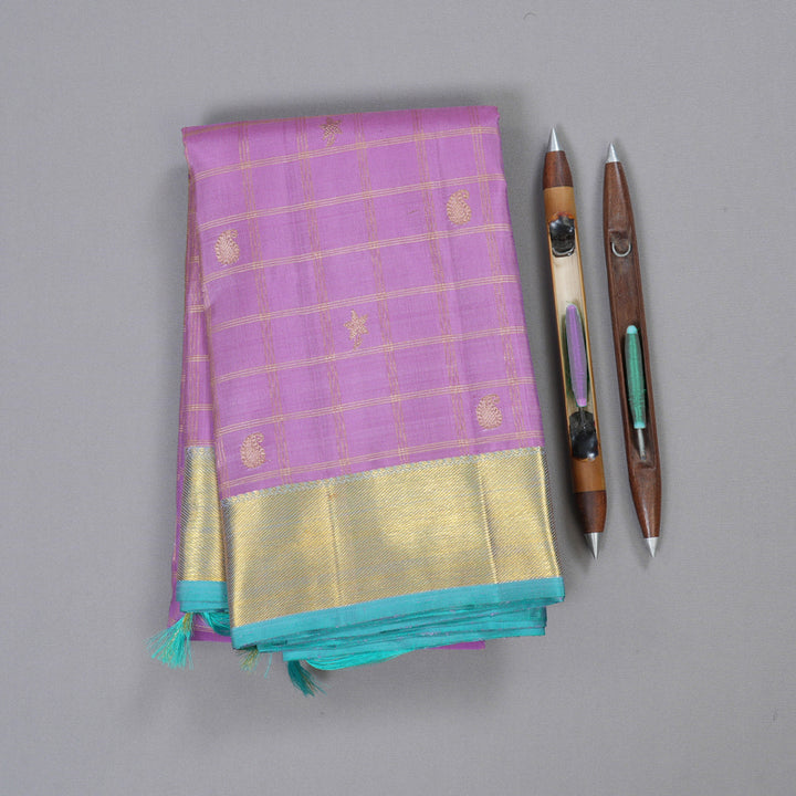 Hayagrivas Handloom Jari Checks Kanjivaram Silk Saree BD321